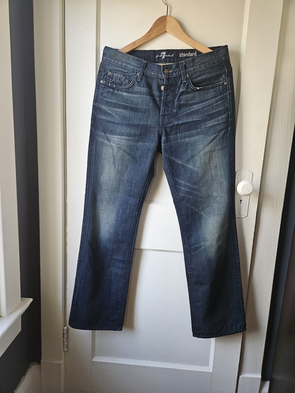 7 For All Mankind Men’s Dark Blue Slim Jeans